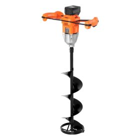 VEVOR 20V Electric Ice Auger, 8 inch Diameter, 2 in 1 Cordless Ice Fishing Augers and Earth Auger with Ices & Earth Drill Bit