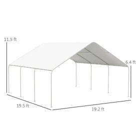 Carport, Portable Garage And Patio Canopy Tent, Anti-UV Cover For Car, Truck, Boat, Catering, Wedding (Option: White)