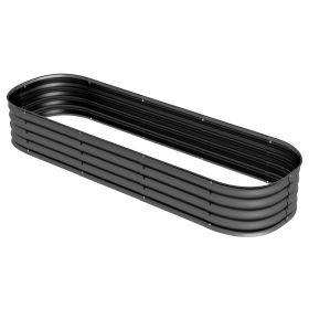 6.4' x 2' x 1' Galvanized Raised Garden Bed Kit, Metal Planter Box with Safety Edging, Dark Gray (Option: Dark Gray-595x360x170 mm)