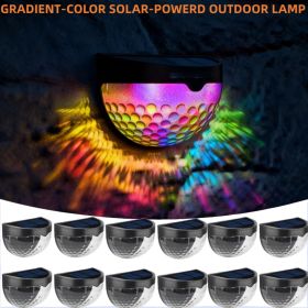 6 Pack Solar Fence Lights Outdoor Waterproof  Solar Powered Deck Step Stair Post Wall Lights Outdoor Lighting For Deck  Black (Option: RGB Lights-12PCS)