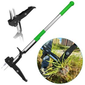 1Pc Aluminum Weed Puller Stand Up Weeder Without Bending Kneeling Manual Weed Remover Tool With 4 Claws For Lawn Yard Garden Patio (Option: Green)