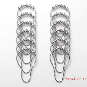 Set Of 12 Shower Curtain Hooks Rings,Decorative Rust Proof Stainless Steel Shower Curtain Hooks (Option: 2Pack)