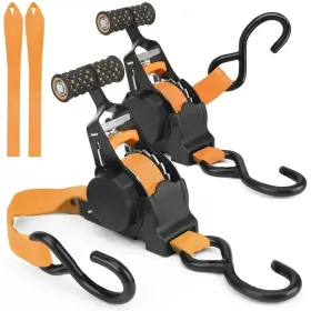 2-piece 1"x10" Automatic Stretching Tensioner. Automatically Fasten The Cargo Binding Ratchet. -1500 Pounds Of Breaking Strength (Option: 2pcsorange)