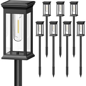 6Pack Solar Powered Stake Light Outdoor Decorative Landscape Lamp IP65 Waterproof Auto On Off Outdoor Light For Pathway Garden Yard Patio (Option: 6pcs)