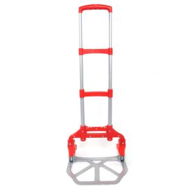Portable Foldable Telescopic Trolley (Option: Red)