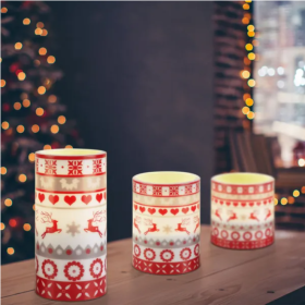 3PC Christmas Flameless LED Candles (Option: Style1)