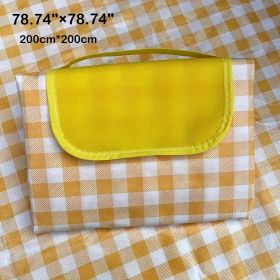 Extra Large Outdoor Picnic Blanket, Camping, Beach, BBQ Mat - Heavy-Duty Portable Indoor/Outdoor groundsheet with - Large Gathering, Parties (Color: Yellow Plaid)