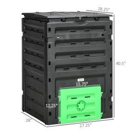 Garden Compost Bin, 120 Gallon 450L Garden Composter, BPA Free, With 80 Vents And 2 Sliding Doors, Lightweight & Sturdy, Fast Creation Of Fertile (Option: Black)